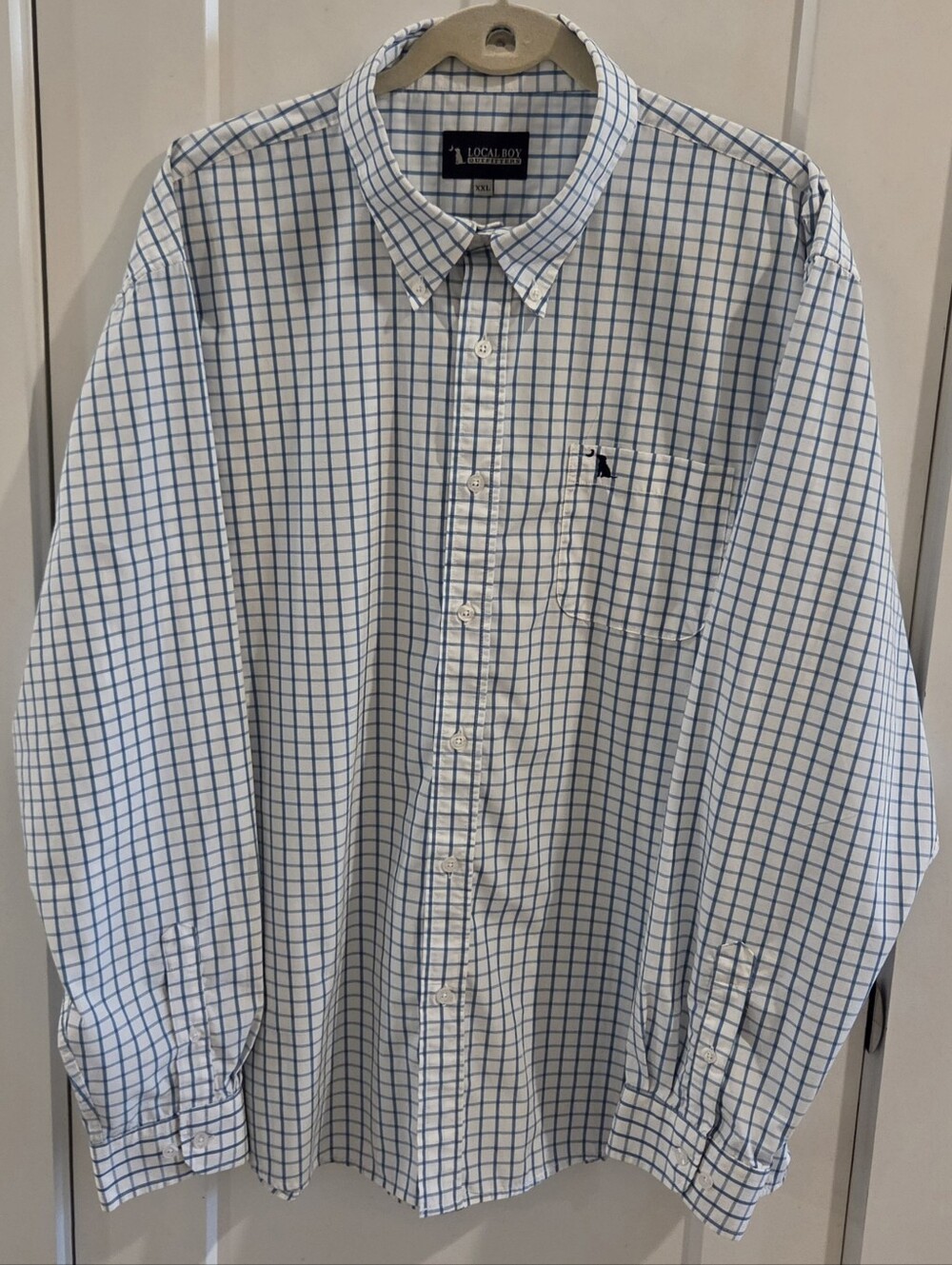 Local Boy Outfitters Long-Sleeve Button-Up Shirt Blue Checkered-Plaid - Size XXL
